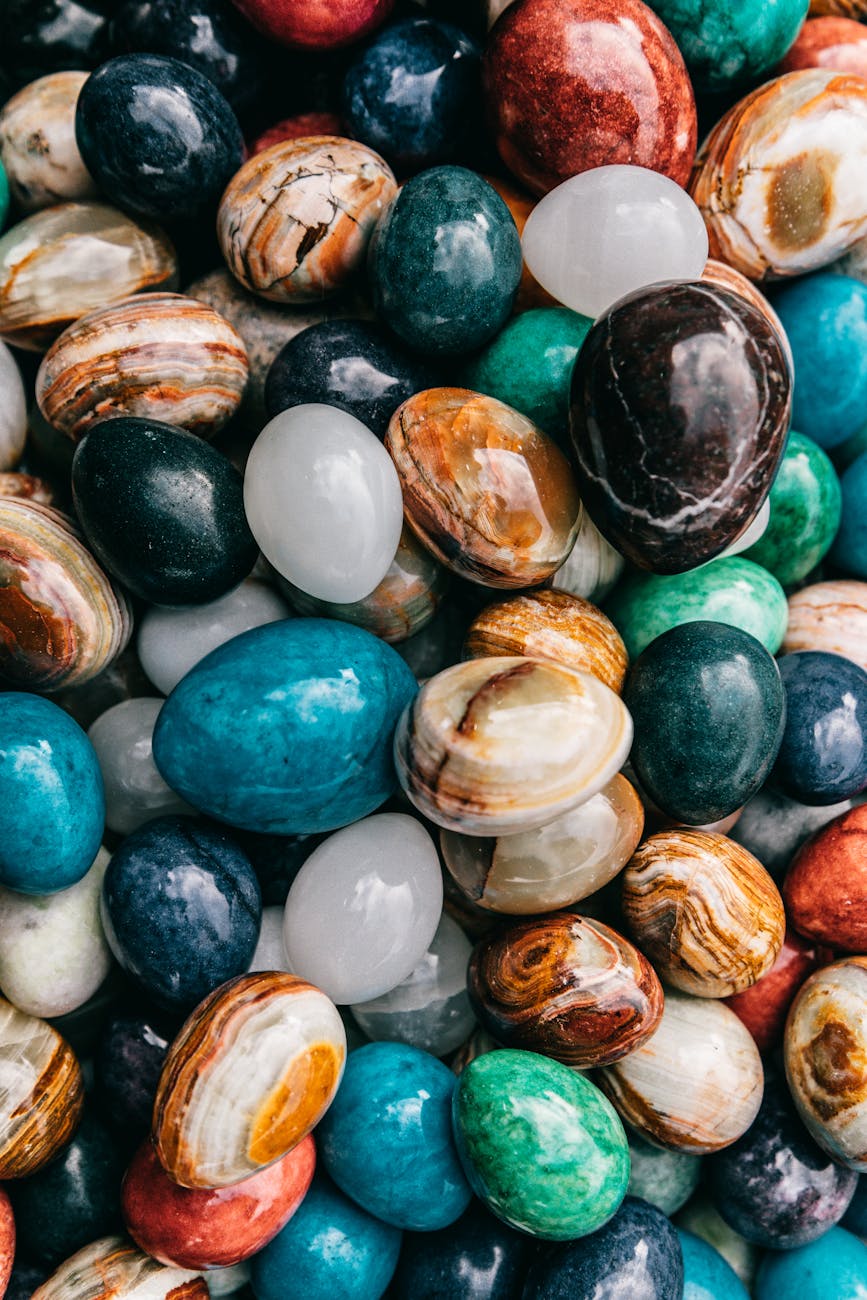 heap of shiny colorful stones