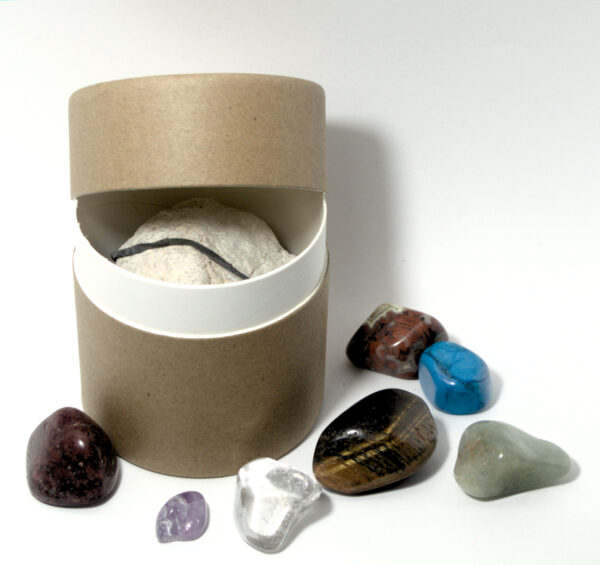 Caja de ARMONIZACIÓN de CHAKRAS con GEODA de cuarzo y 7 minerales. (GEODA0006) - Imagen 2